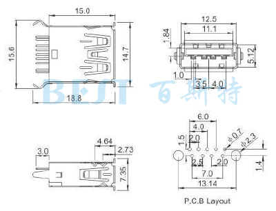 usb3.0插座_USB-A-08 3.0_産品簡介